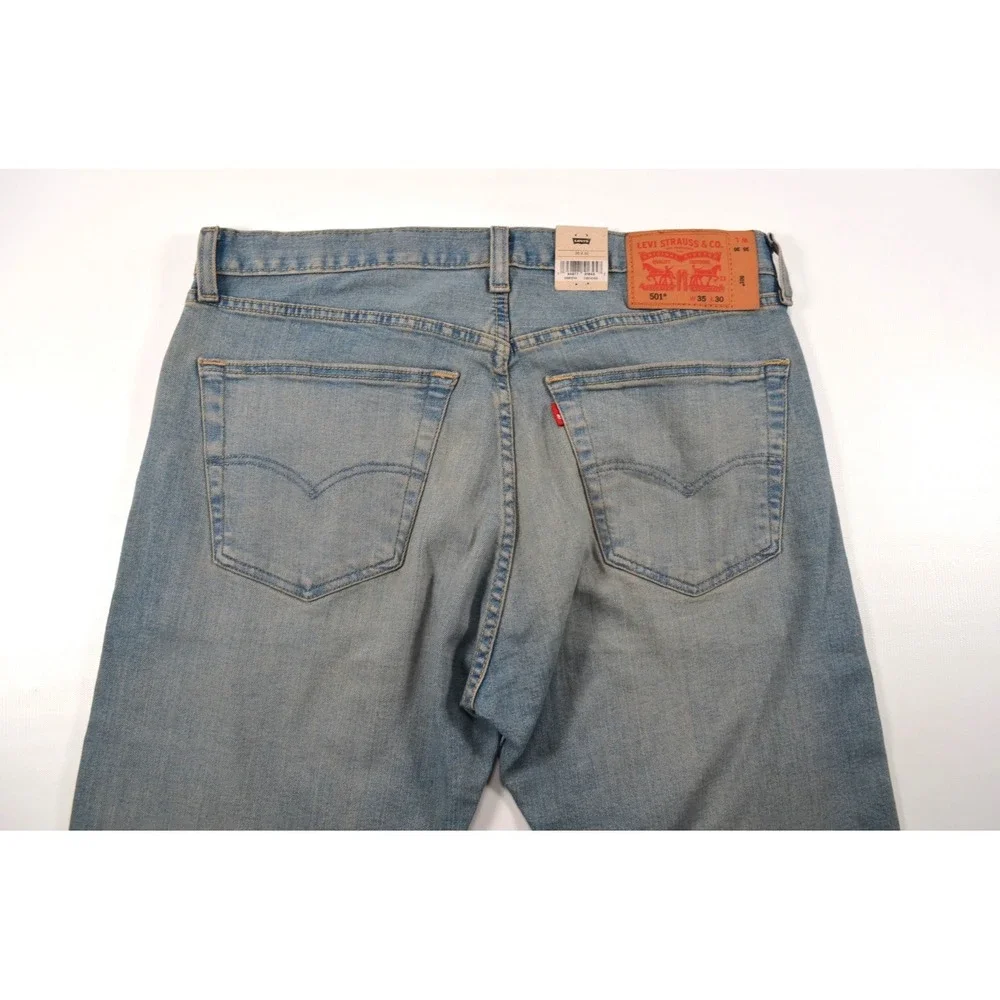 Nwt's Levi's 501 Original Stretch Button Fly Blue Jean Denim Men's 35 x 30